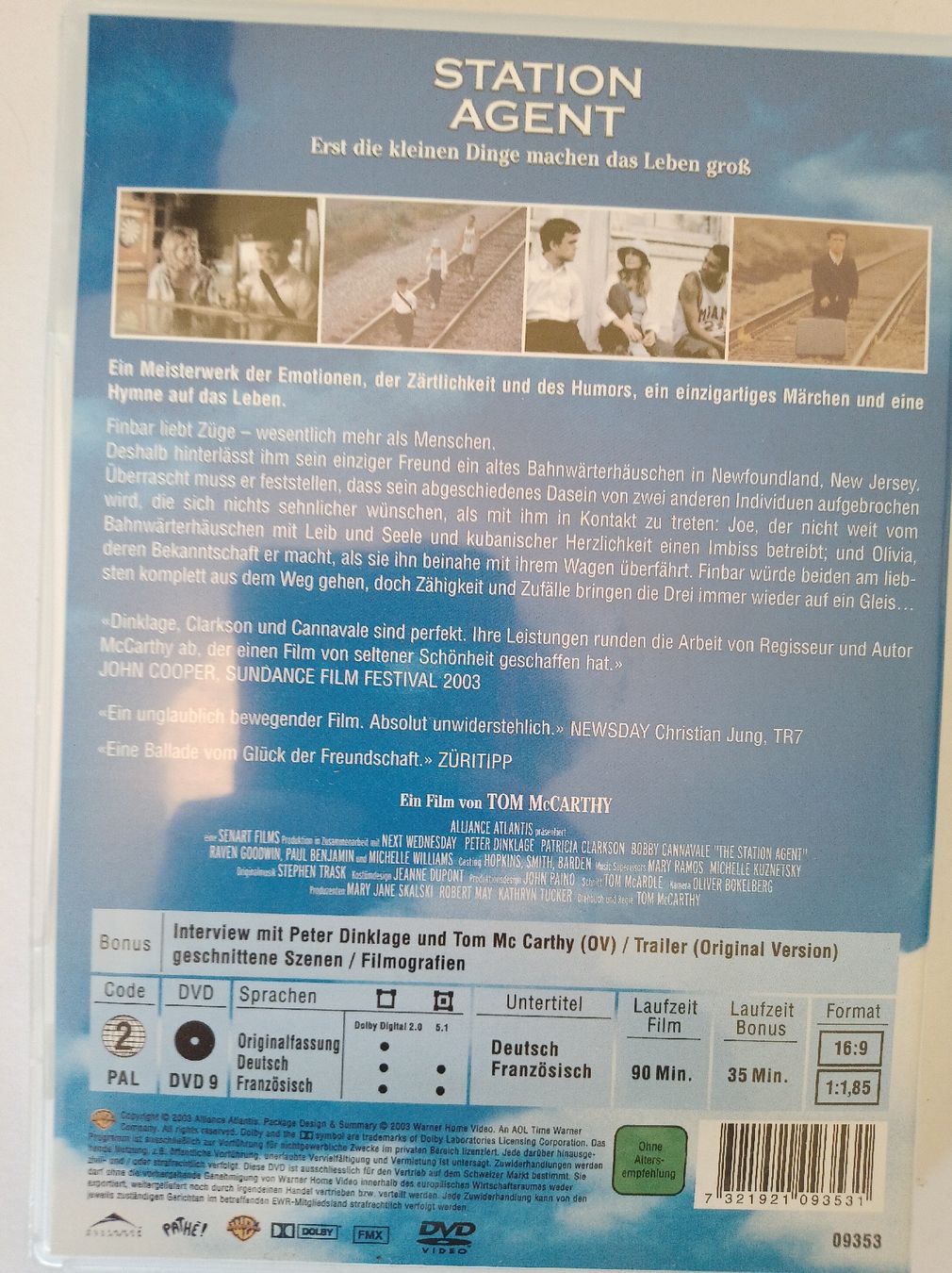 Alle DVDs: DVD: The Station Agent - Ein Film von Tom McCarthy – Gebraucht aus Tann von Veebee6 1