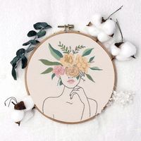 Bastelset Blumen Feminist Stickerei Kit Set Sticken DIY