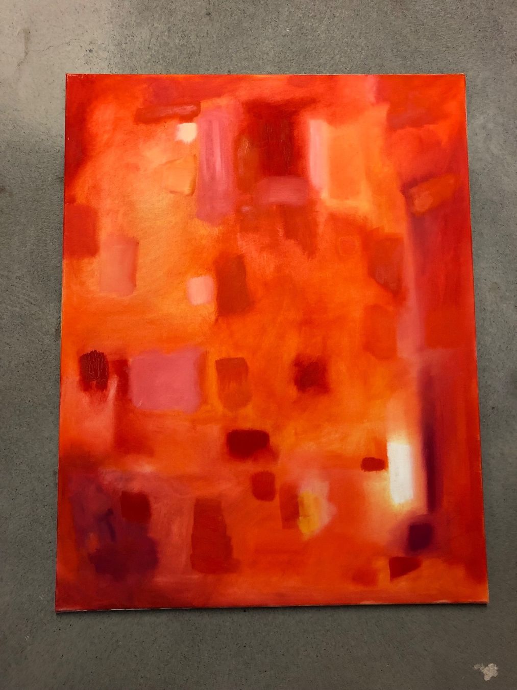 Dipinti: Feuer, Öl auf Leinwand, 70x90 cm – Usato da Bern venduto da vintageartbern66