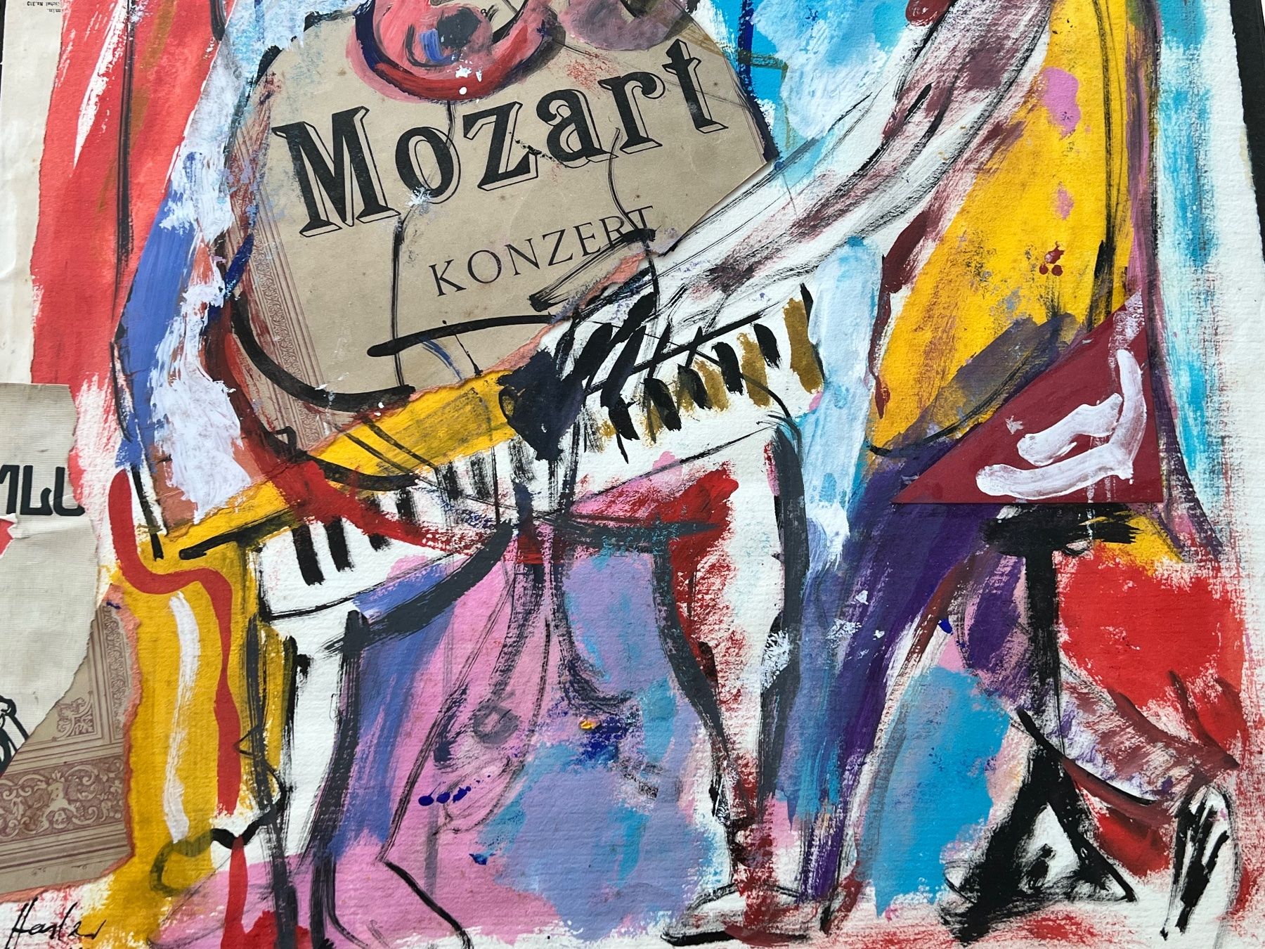 Gemälde: Jean Hasler Mozart Gemälde mit Collage – Gebraucht aus Adliswil von bilderboerse-zuerich 5