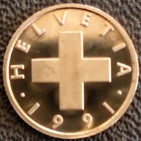 1 Rappen 1991 stgl. / aus Münzsatz