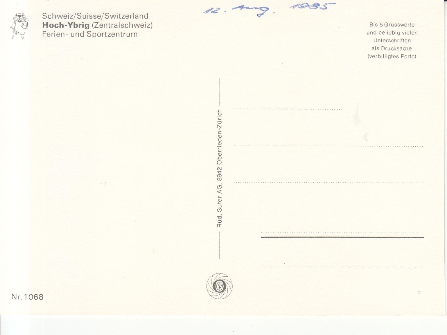 Cartoline postali: Spirstock 1985 – Usato da Bürglen TG venduto da StampGraf 1