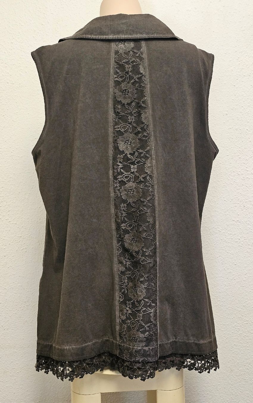 Ulla Popken Gilet & Giacche senza maniche: Ulla Popken Damen Longweste Grau Spitze Gr. 46/48 – Usato da Urdorf venduto da ole_mrp9 3