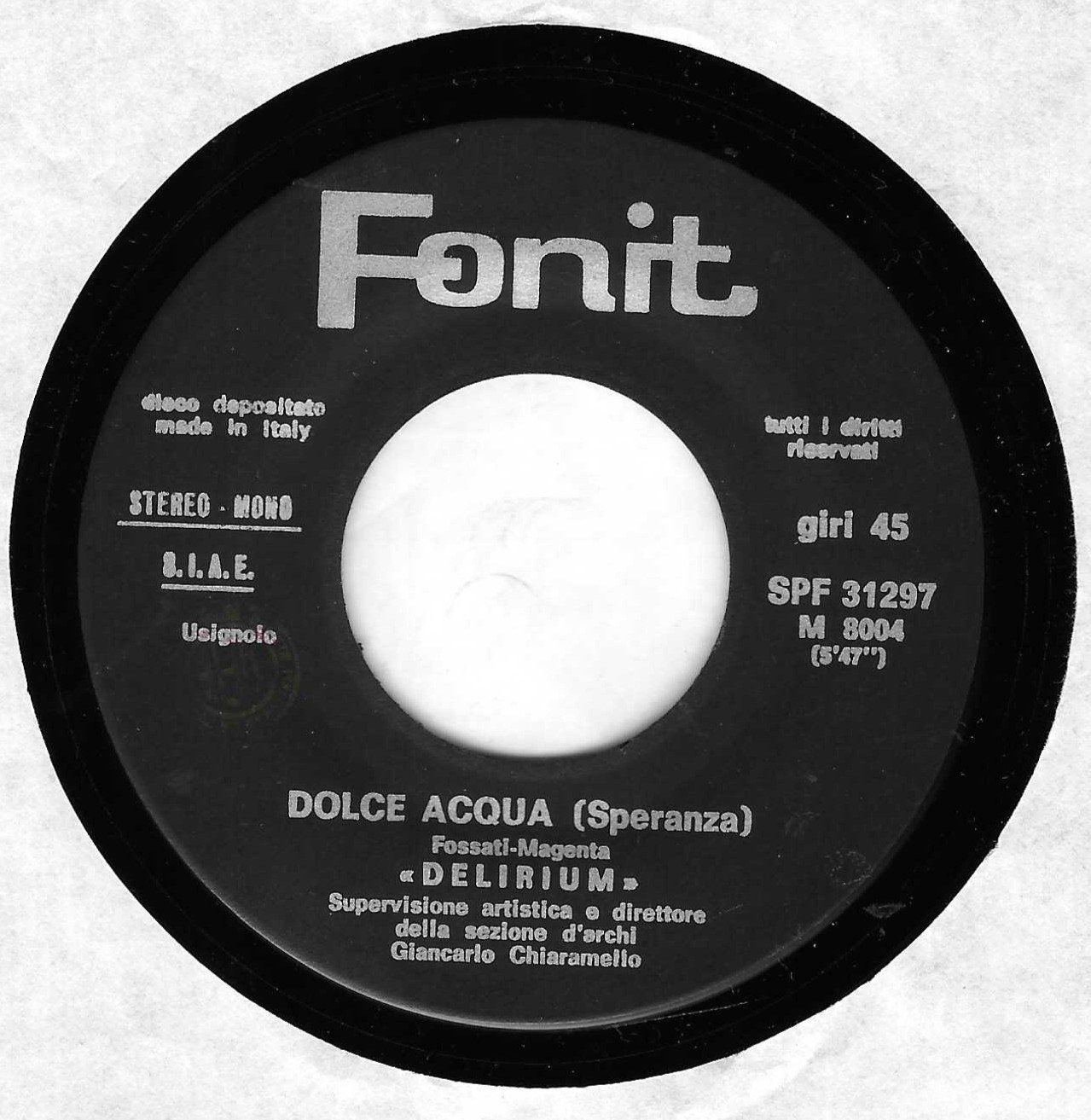 Schallplatten: DELIRIUM  -  DOLCE ACQUA  +  1 – Gebraucht aus Bex von Giorgiob 2