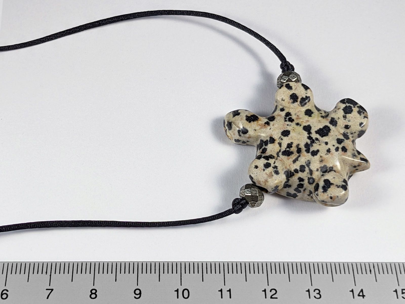 Minerali & Pietre curative: Dalmatiner-Stein Schildkröten Kette/Anhänger mit Pyrit – Nuovo e nell'imballaggio originale da Meilen venduto da StoneGarden 1