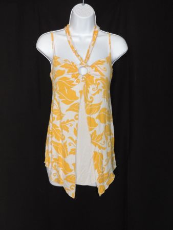 débardeur floral jaune et blanc