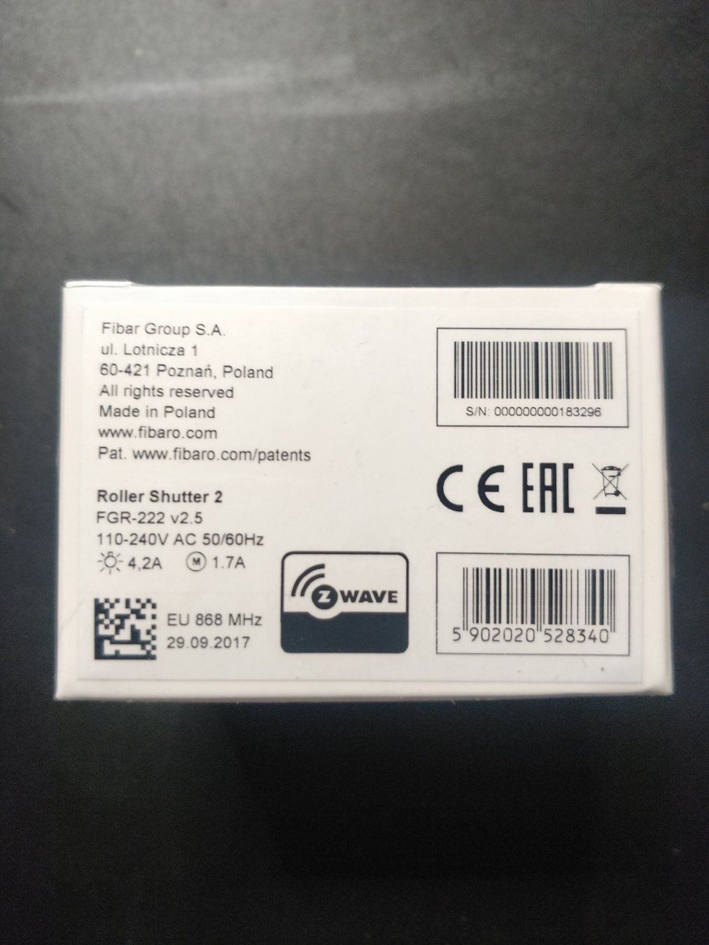 Fibaro Altro per la casa: Fibaro Roller Shutter 2 z-wave neuf – Nuovo e nell'imballaggio originale da Chalais venduto da celiendev 1