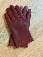 Gants vintage cuir de chèvre bordeaux Isotoner