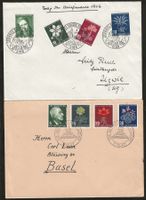 1946/1947 : 2 Briefe mit Pro Juv. Serie mit Sonderstempel