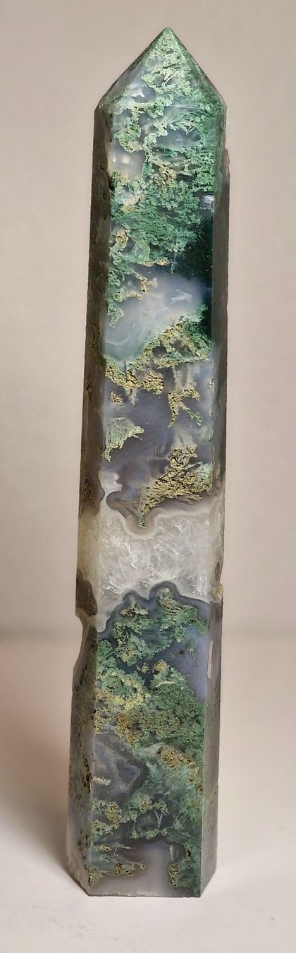 Mineralien & Heilsteine: Grosser Moosachat Obelisk 28.5cm 955g – Neu (gemäss Beschreibung) aus Matzingen von Shay_Crystalz 1