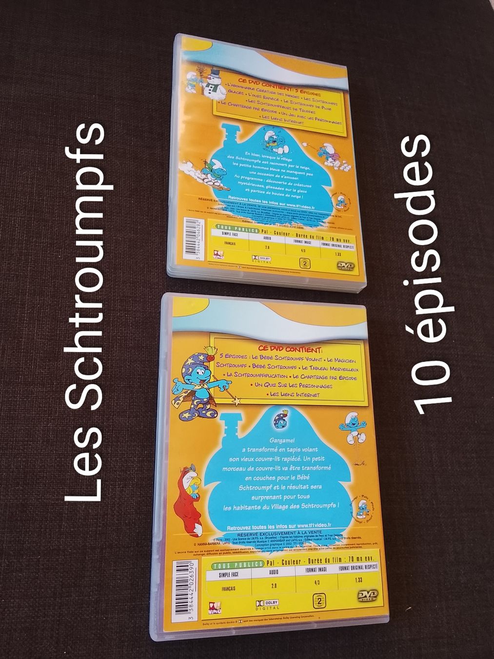 Tutti i DVDs: Lot de 2 DVD Les Schtroumpfs - 10 épisodes – Usato da Couvet venduto da fat_kyl7 1