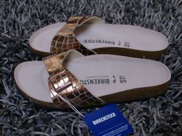 Birkenstock Madrid, 40, gator gleam, copper, NEU