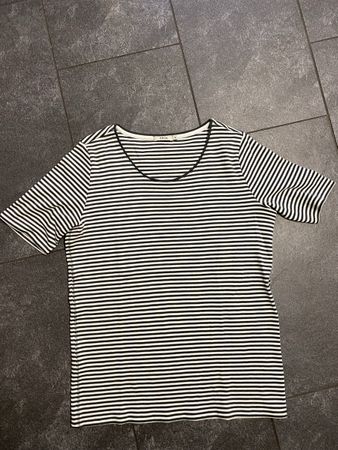 T-Shirt Cecil Gr.M weiss/grau gestreift
