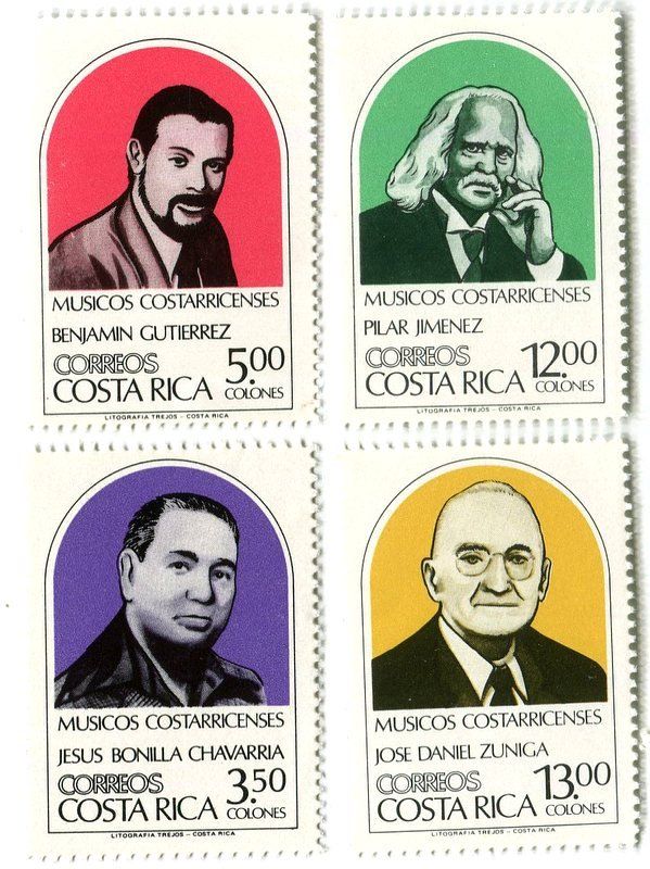 Tutti i francobolli: Briefmarken "Komponisten". Costa Rica – Nuovo e nell'imballaggio originale da Basel venduto da Butsch5