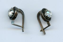 2 Diamanten Ohrstecker Roségeold 750 - 1. - 2. Piqué