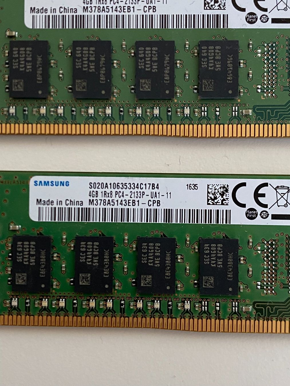 Memoria / RAM: 2x 4GB 1Rx8 PC4 2133P – Usato da Ballens venduto da CyprienJ 1