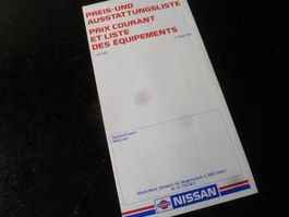 NISSAN Preisliste 1.7.1985