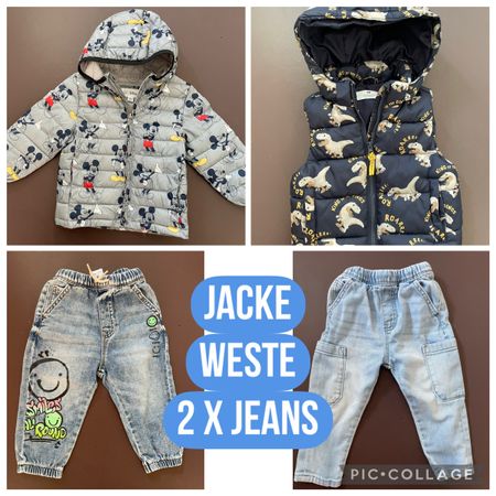 NEXT GAP H&M Kleider Set Jacke Weste 2 x Jeans 86 92 98