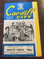 Servette FC Vintage Matchprogramm Cardiff City away