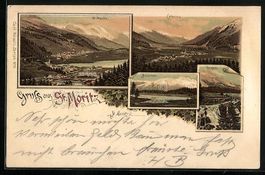 Litho St. Moritz, Statzersee, Innfall, C