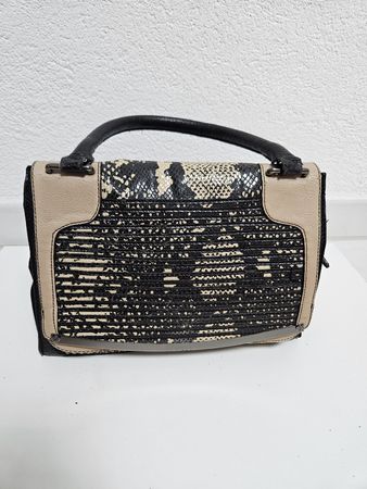 Handtasche Fiorelli schwarz beige Schlangenmuster gebraucht