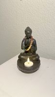 Buddha Teelichthalter mit Edelstein-Chakrenarmband