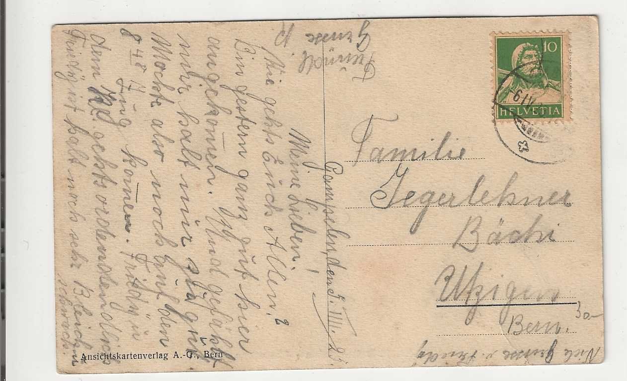 Cartoline postali: Gampelen, 1923 – Usato da Spiez venduto da Niesen20 1