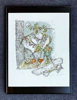 Lithographie von Alois Carigiet: Rokoko-Vase, 1969, signiert