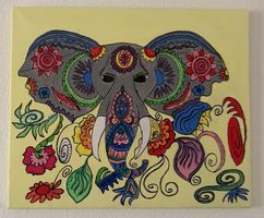FLOWPHANT Psychedelische Kunstbild Acryl auf Leinwand NEU