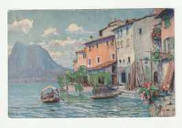 AK Gandria Lago di Lugano Tessin Alte Postkarte