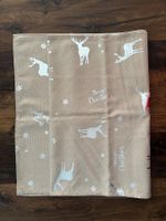 Hübscher Tischläufer beige mit silber Merry Christmas - Neu