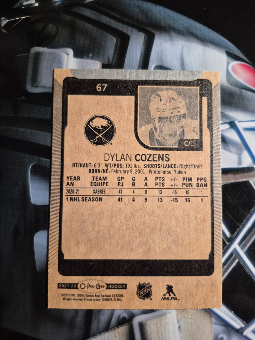 NHL Carte collezionabili: NHL Dylan Cozens Buffalo Sabres – Usato da Treiten venduto da Sauber73 1