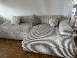Neuwertige Wohnlandschaft / Modulsofa Beige Cord