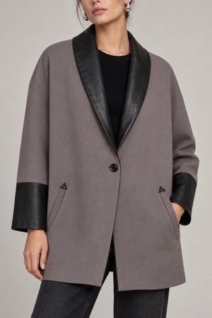 Ba&sh Blazer mit Leder - Gr. 0