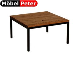 Salontisch 60x60 mit Holzplatte dunkel