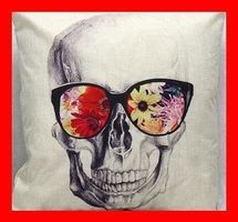 Totenkopf Kissenbezug Sonnenbrille Couch Sofa Bunt Schädel