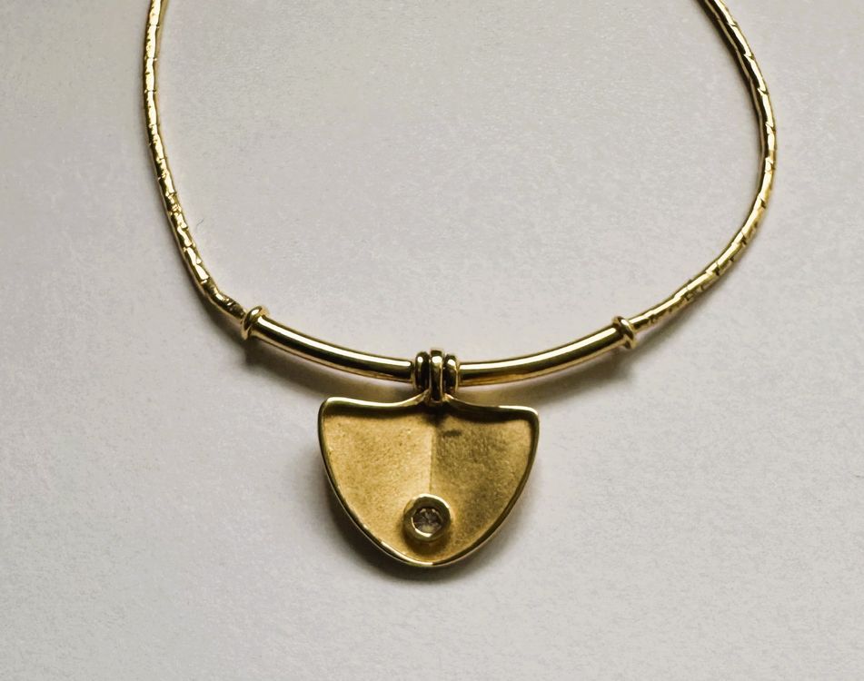 Catenine: Dekoratives Collier mit 1 Brillanten 18Karat Gelbgold – Nuovo (secondo la descrizione) da Hombrechtikon venduto da Oldclock 2