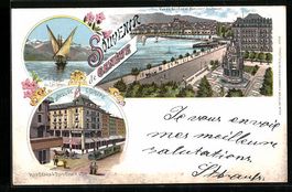 Litho Genève, Hotel de l'Europe, Barque