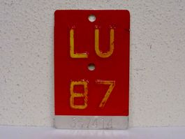 LU 87 VELONUMMER - FAHRRADSCHILD