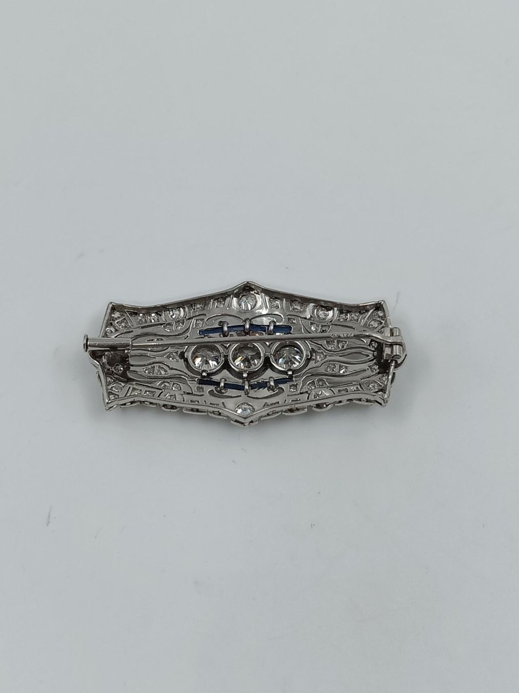 Spille & Fermagli: BROSCHE "ART DECO STIL" MIT DIAMANTEN, 950 PLATIN – Usato da Luzern venduto da EdiGem 4