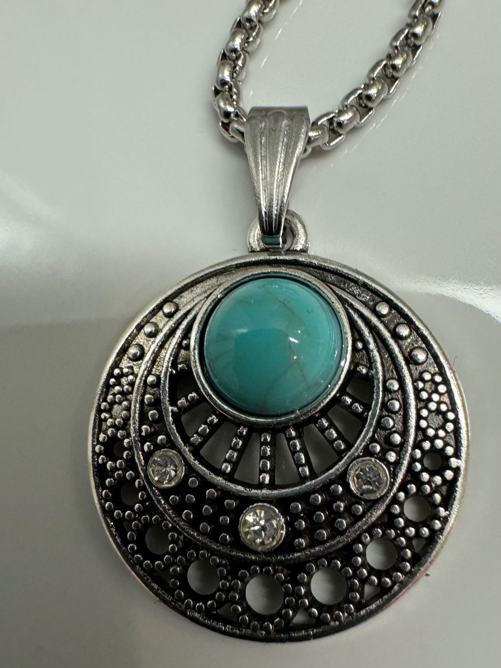 Catenine: Kette mit Türkis-Anhänger – Nuovo (secondo la descrizione) da Dübendorf venduto da Sonibell 2