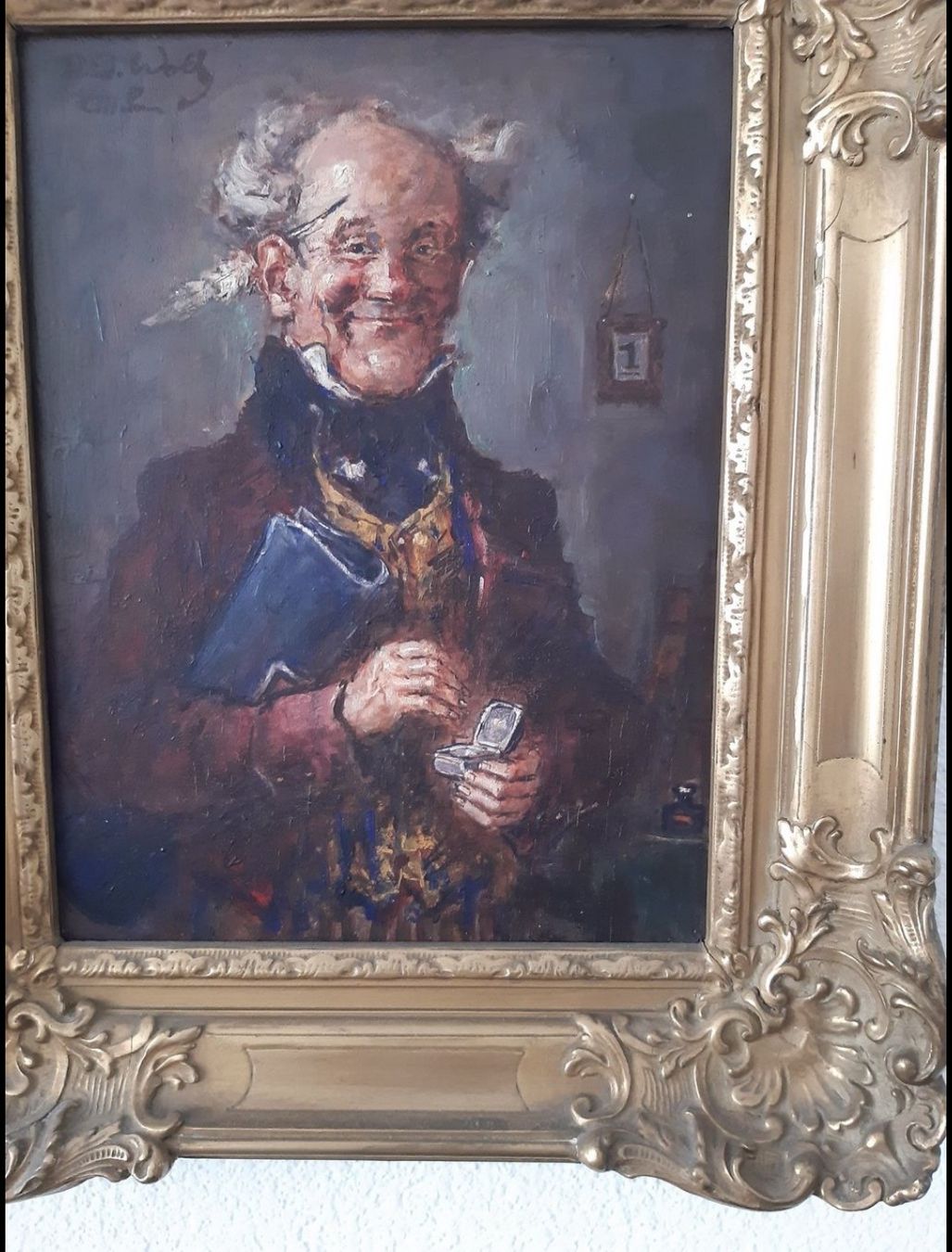 Dipinti: antikes Ölgemälde "Der Aktuar" Rudolf Wolf – Usato da Basel venduto da PAUL_ART 1