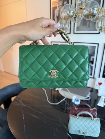 Chanel Wallet on Chain Tasche grün guter Zustand