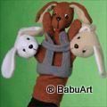 Handpuppe 3 Hündchen für Fünf Finger
