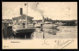AK Romanshorn, Dampfschiffe im Hafen
