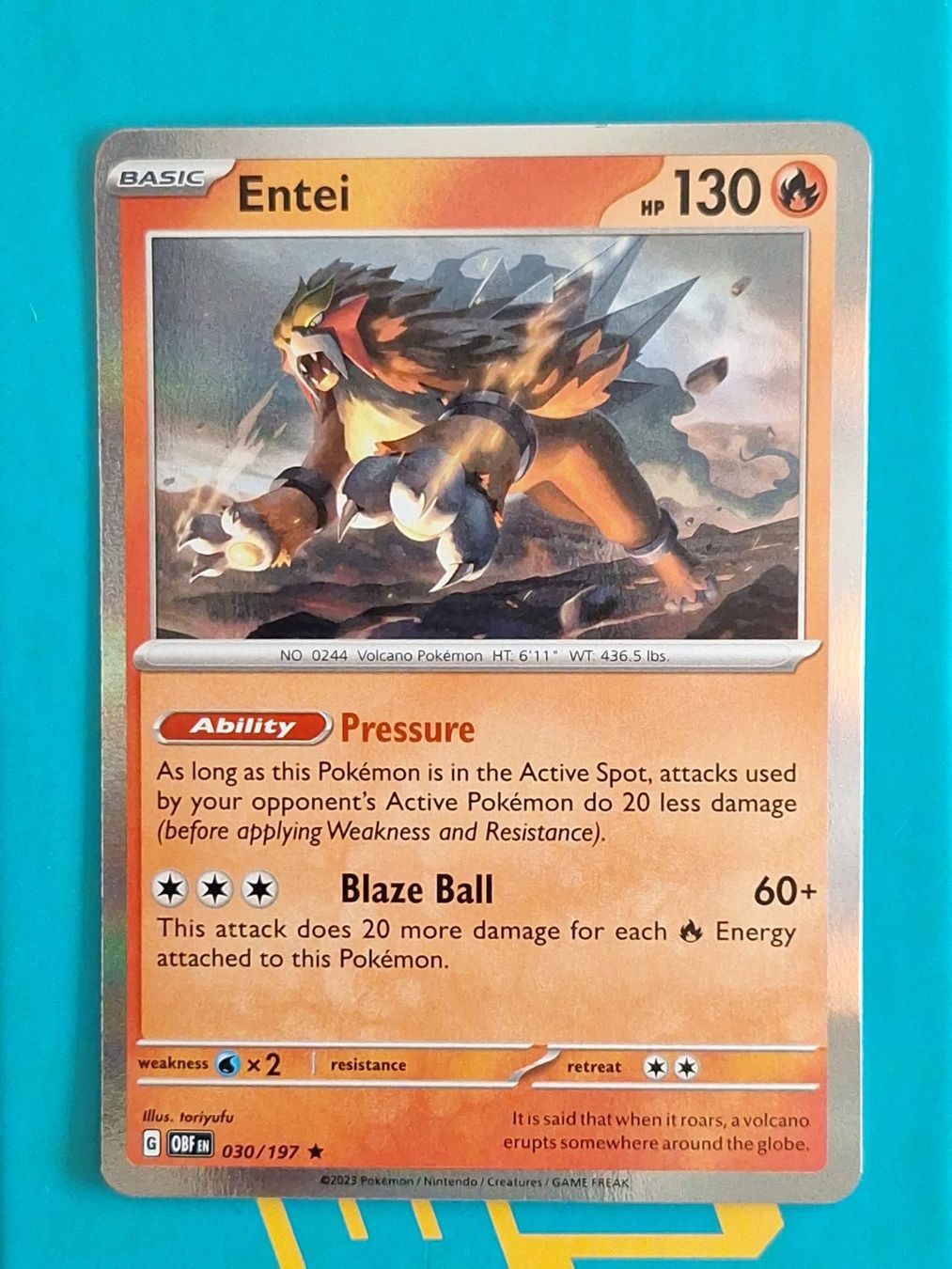 Pokémon Carte collezionabili: Entei Holo - Pokemon Obsidian Flames – Usato da Altstätten SG venduto da GGsGameshop