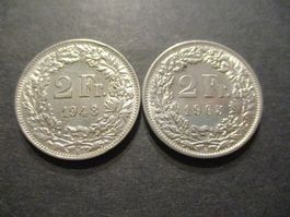 2 x 2.- Fr 1948 + 65 Pièces magnifiques Top du Top