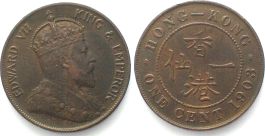 HONGKONG 1 Cent 1903 EDWARD VII. Bronze ERHALTUNG! vz+