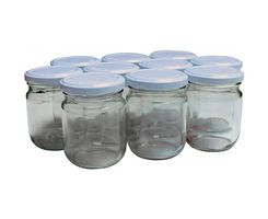 10x bocaux en verre 22.5 cl TO63 blanc