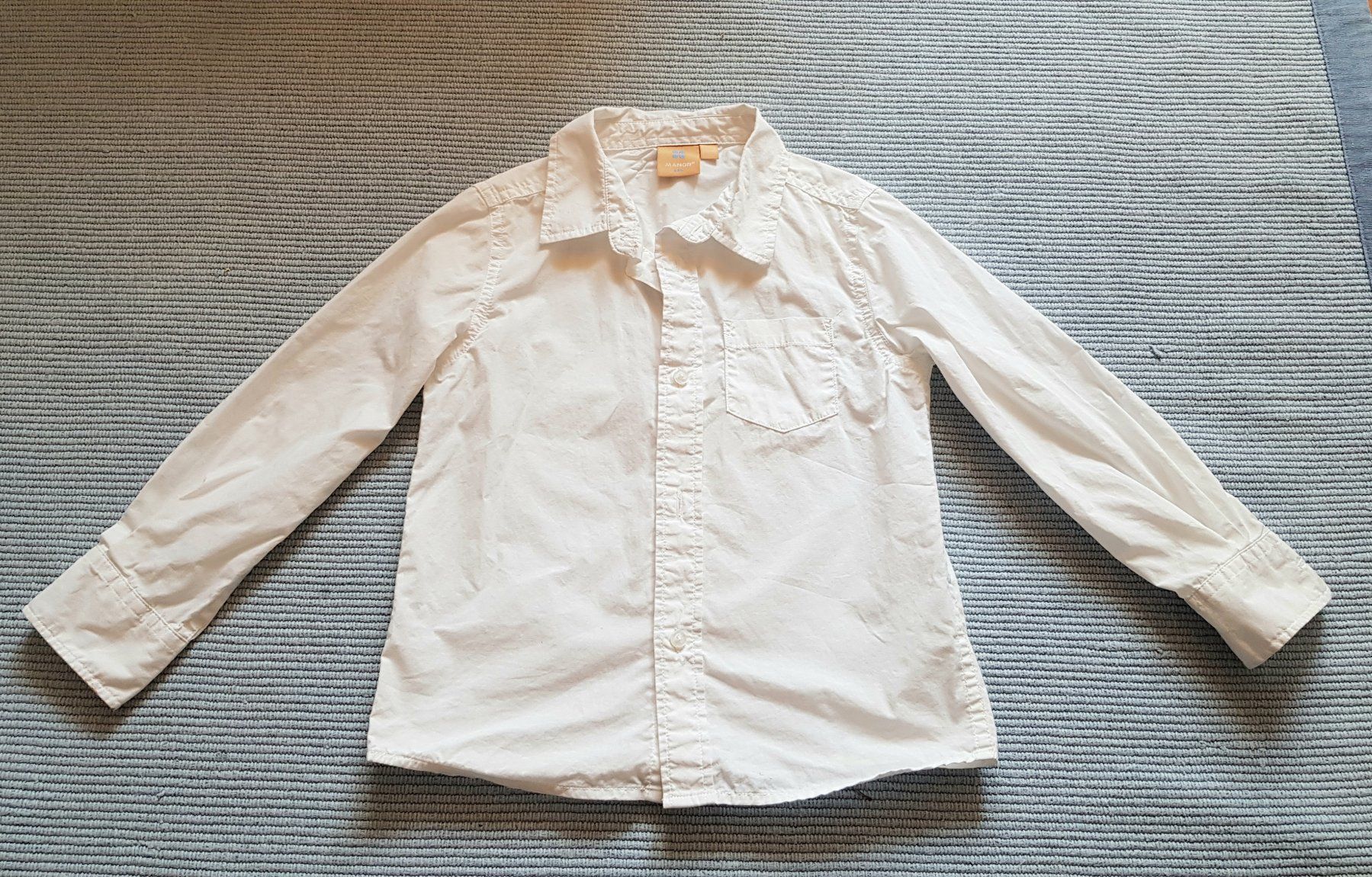 Hemden, T-Shirts & Polos: Jungen Baumwoll Hemd 110-116 Weiss – Gebraucht aus Menznau von Valinor 1
